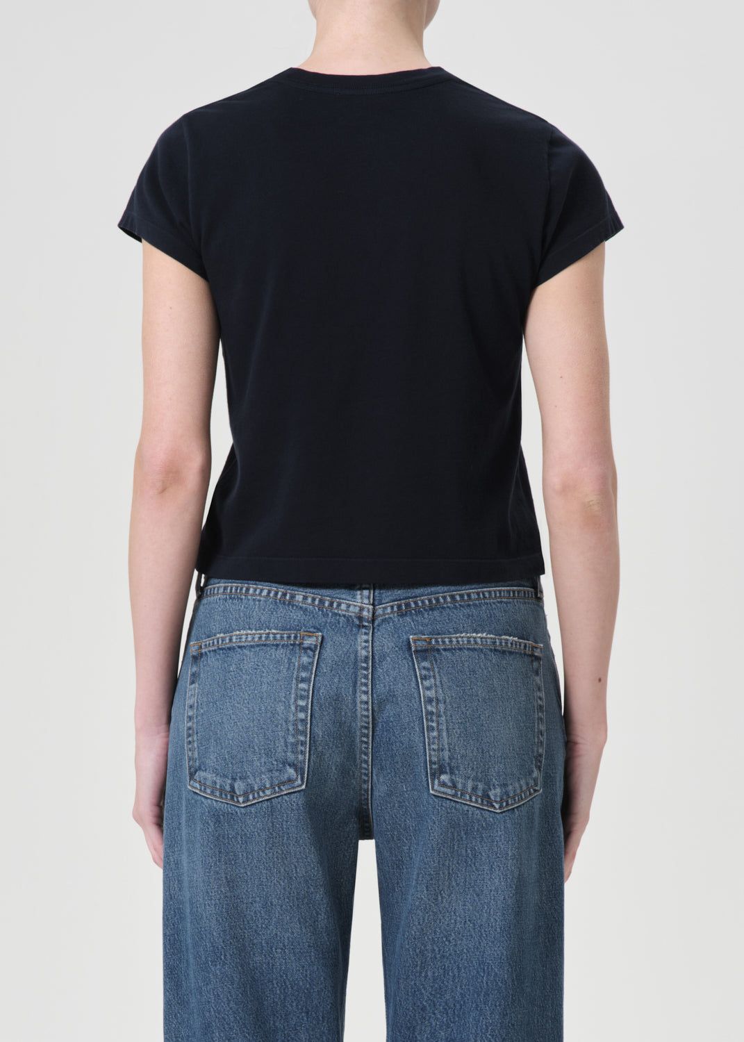 Hauts Agolde Adine Shrunken Tee Femme Storm | TVFBM-7345