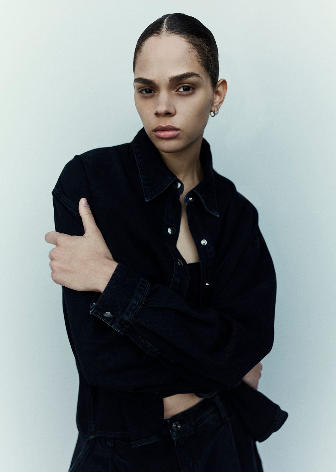Hauts Agolde Aiden High Low Shirt Femme Dispute | SFVLA-9176