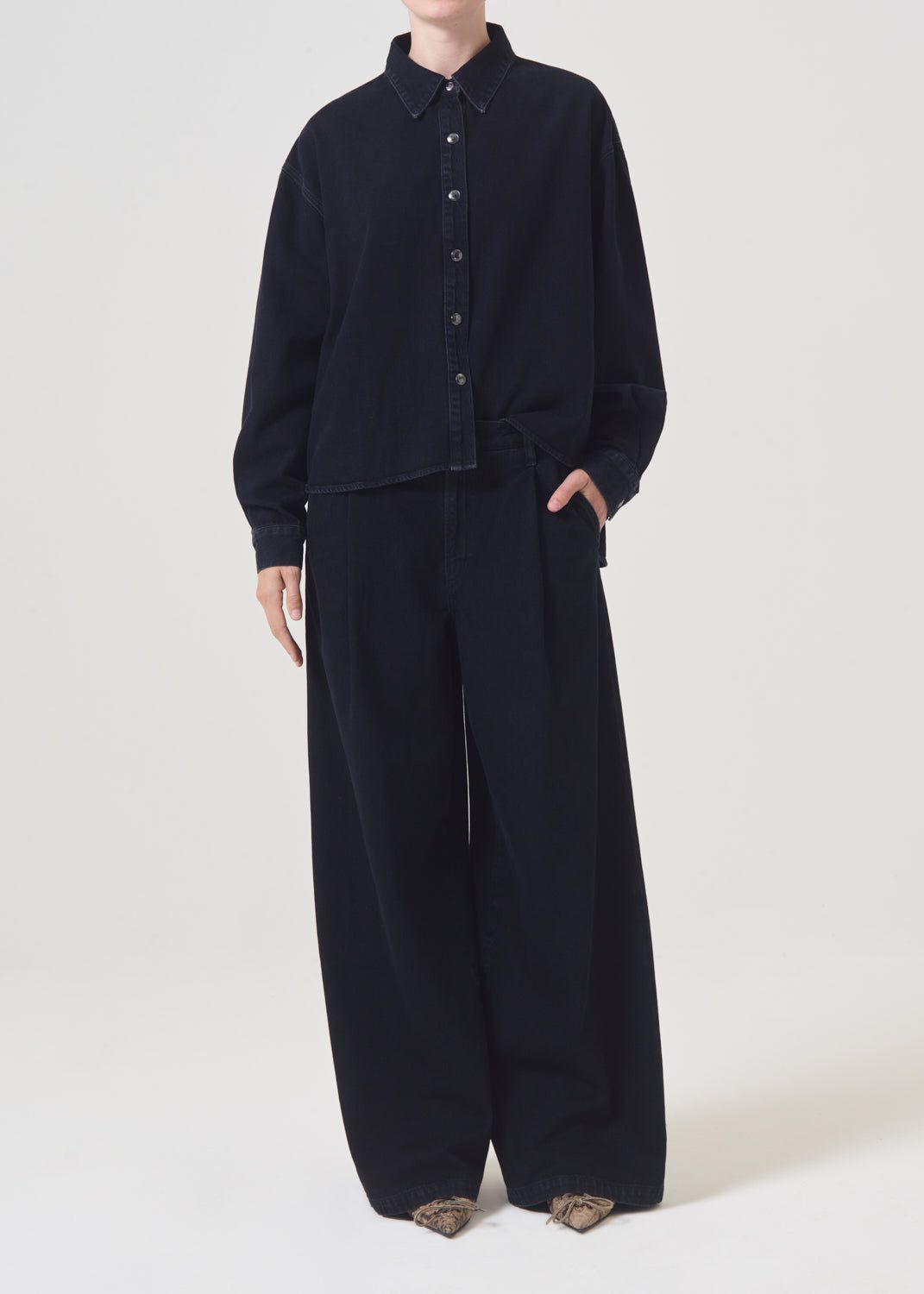 Hauts Agolde Aiden High Low Shirt Femme Dispute | SFVLA-9176