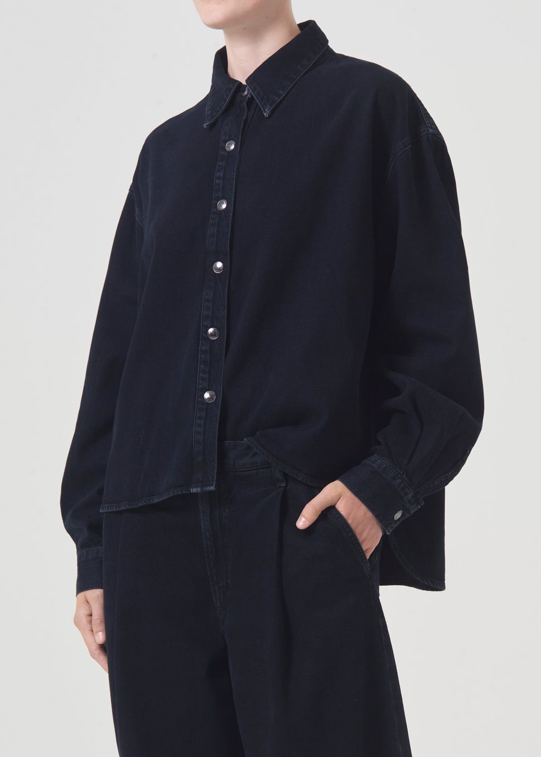 Hauts Agolde Aiden High Low Shirt Femme Dispute | SFVLA-9176