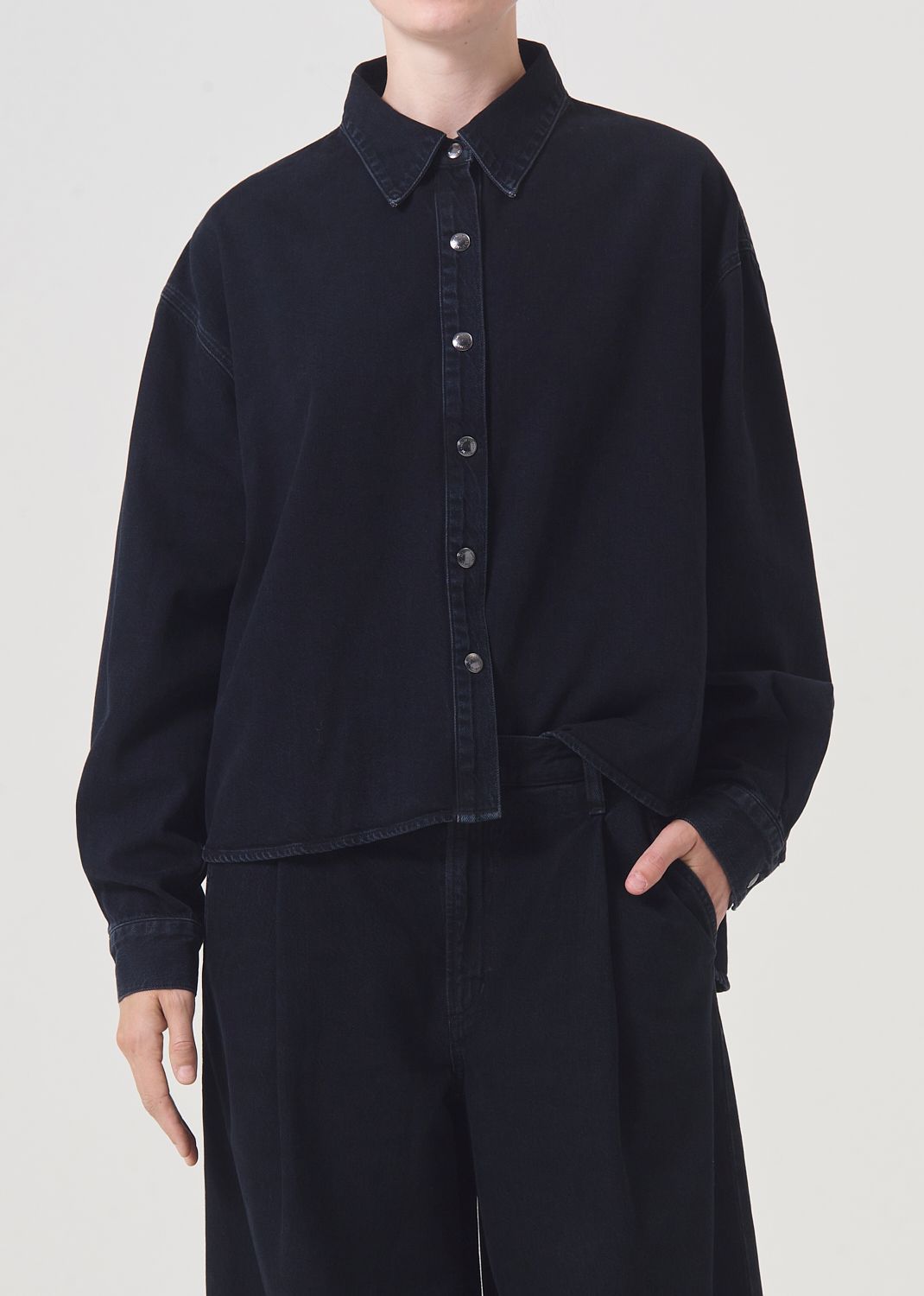 Hauts Agolde Aiden High Low Shirt Femme Dispute | SFVLA-9176