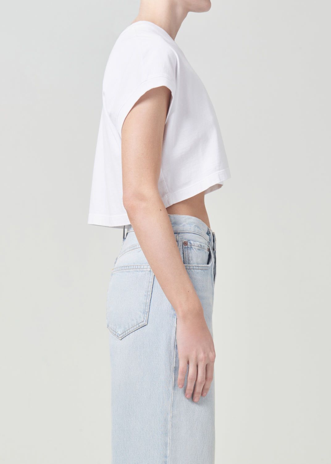 Hauts Agolde Aiden Tee Femme Blanche | IPCFZ-7628