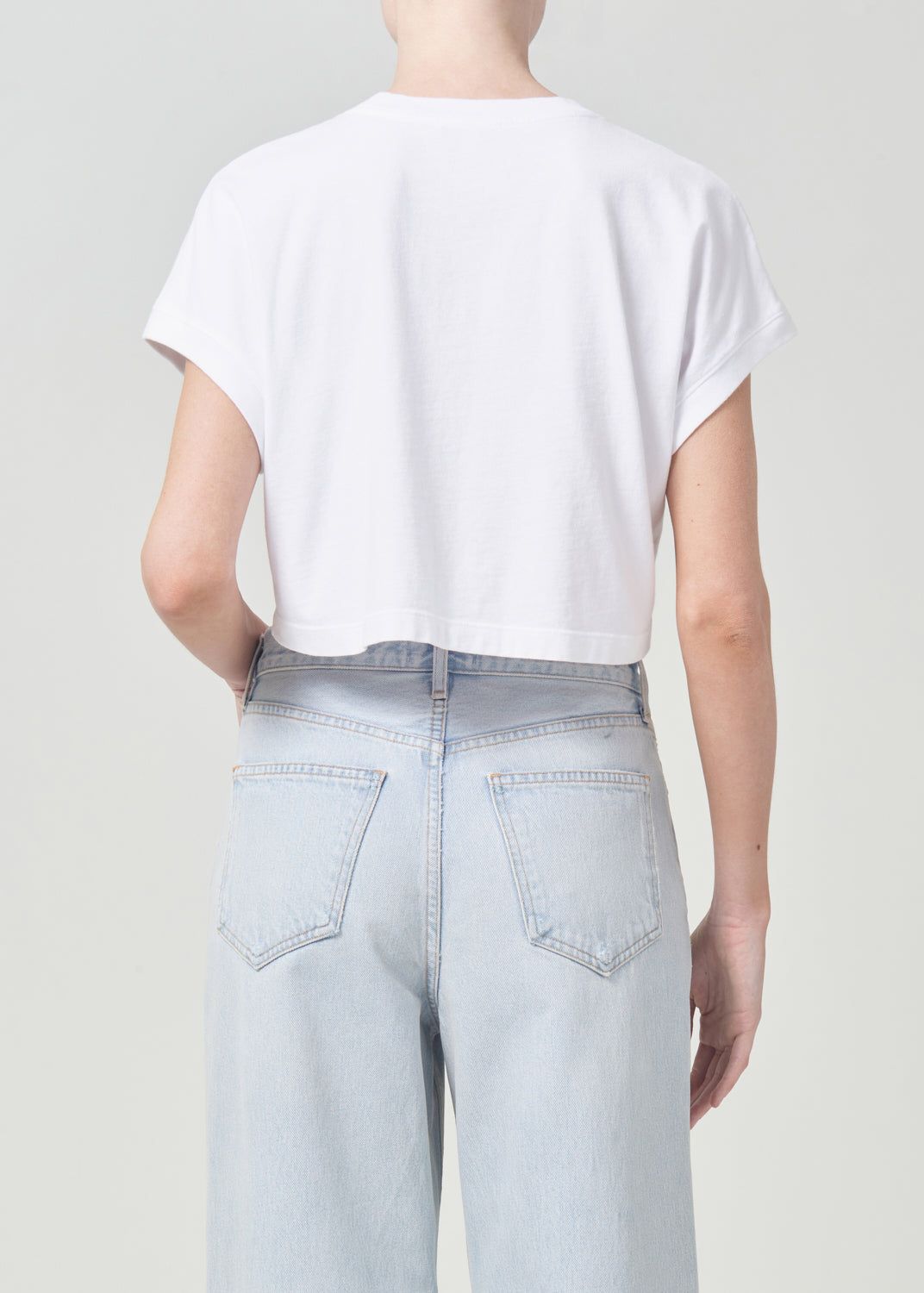 Hauts Agolde Aiden Tee Femme Blanche | IPCFZ-7628