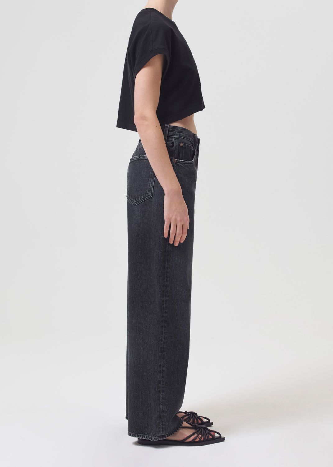 Hauts Agolde Aiden Tee Femme Noir | JLXQO-2198