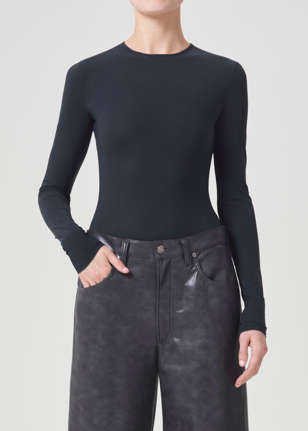 Hauts Agolde Aura Long Sleeve Bodysuit Femme Grise | AVNBP-6074