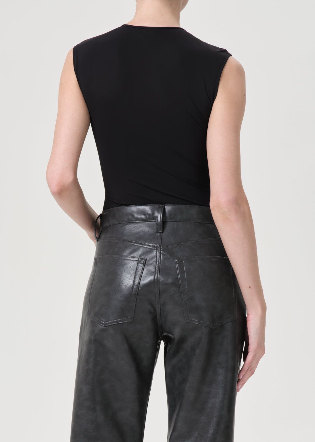Hauts Agolde Aura Sleeveless Bodysuit Femme Noir | ZEATP-1925