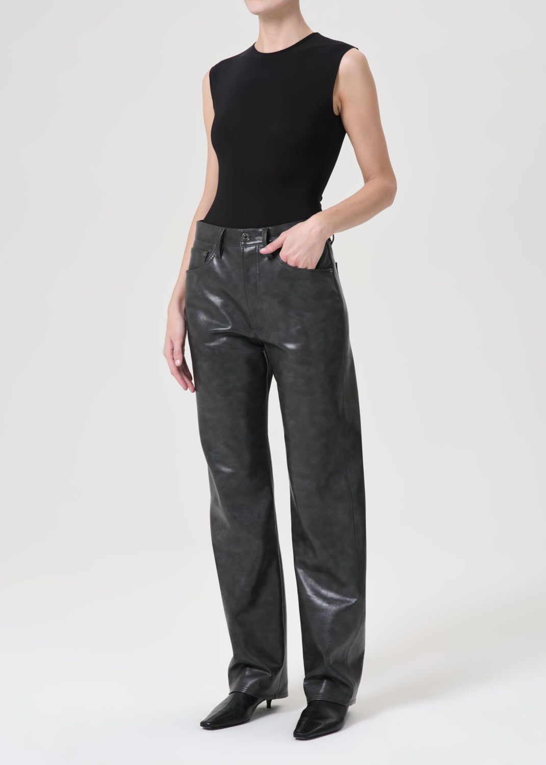 Hauts Agolde Aura Sleeveless Bodysuit Femme Noir | ZEATP-1925