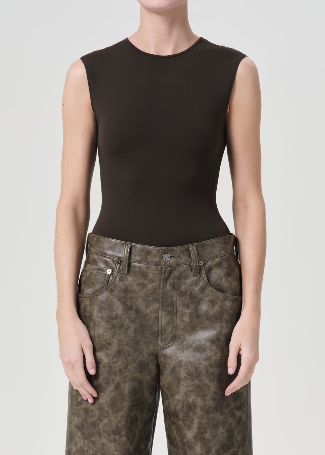 Hauts Agolde Aura Sleeveless Bodysuit Femme Potion | ZGNXJ-0396