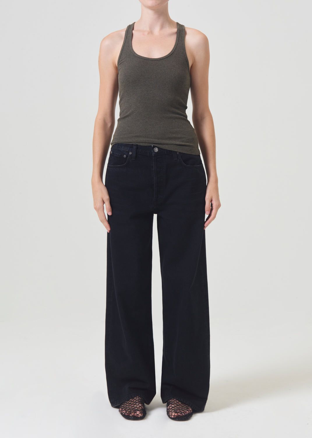 Hauts Agolde Bianca Tank Femme Crocodile | YJALU-1064