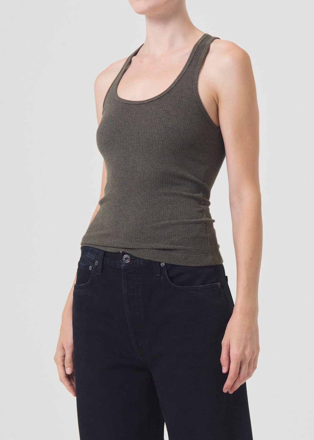 Hauts Agolde Bianca Tank Femme Crocodile | YJALU-1064