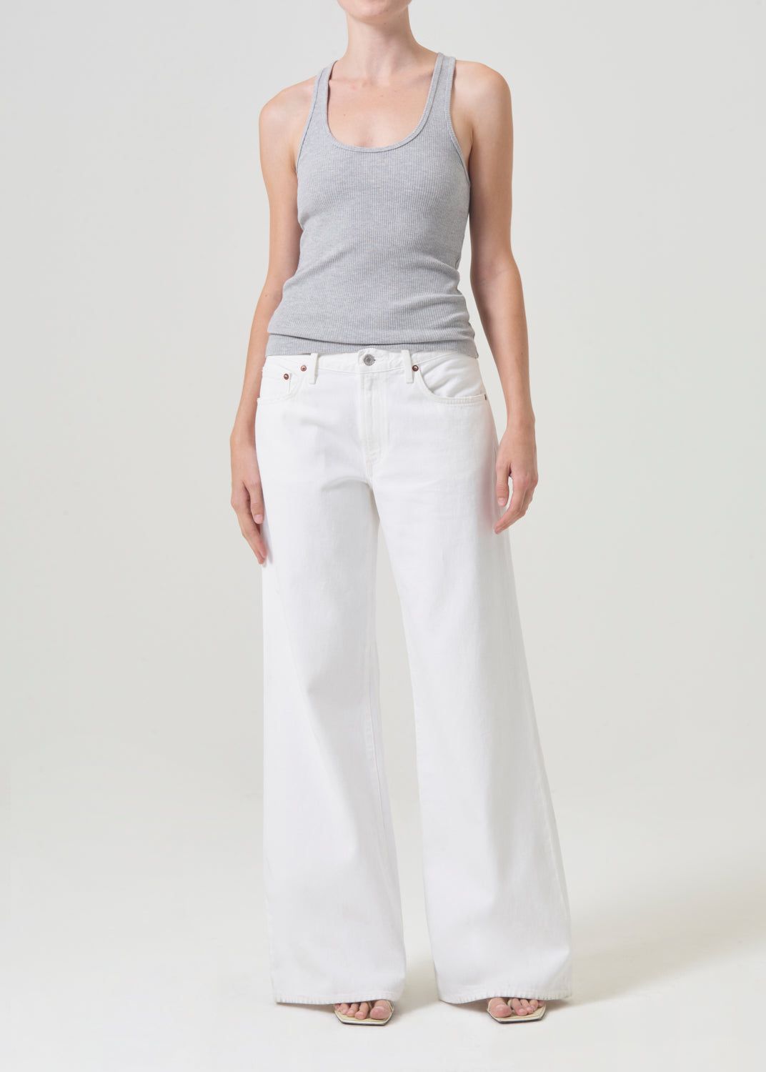 Hauts Agolde Bianca Tank Femme Grise | GUWBS-8459