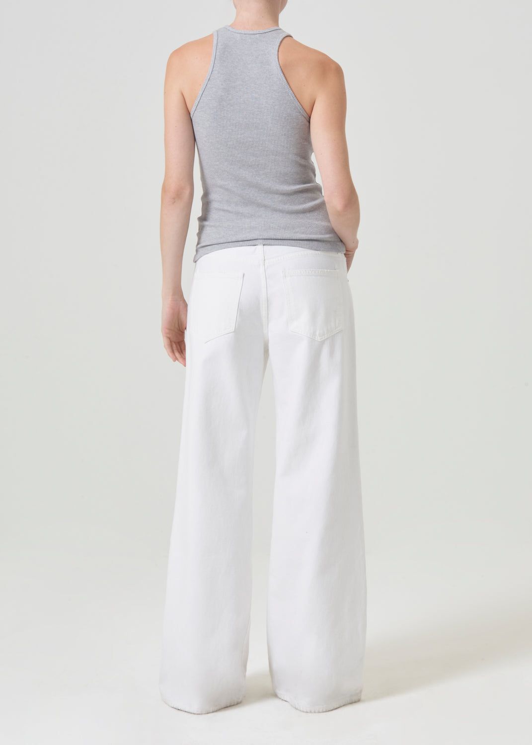 Hauts Agolde Bianca Tank Femme Grise | GUWBS-8459