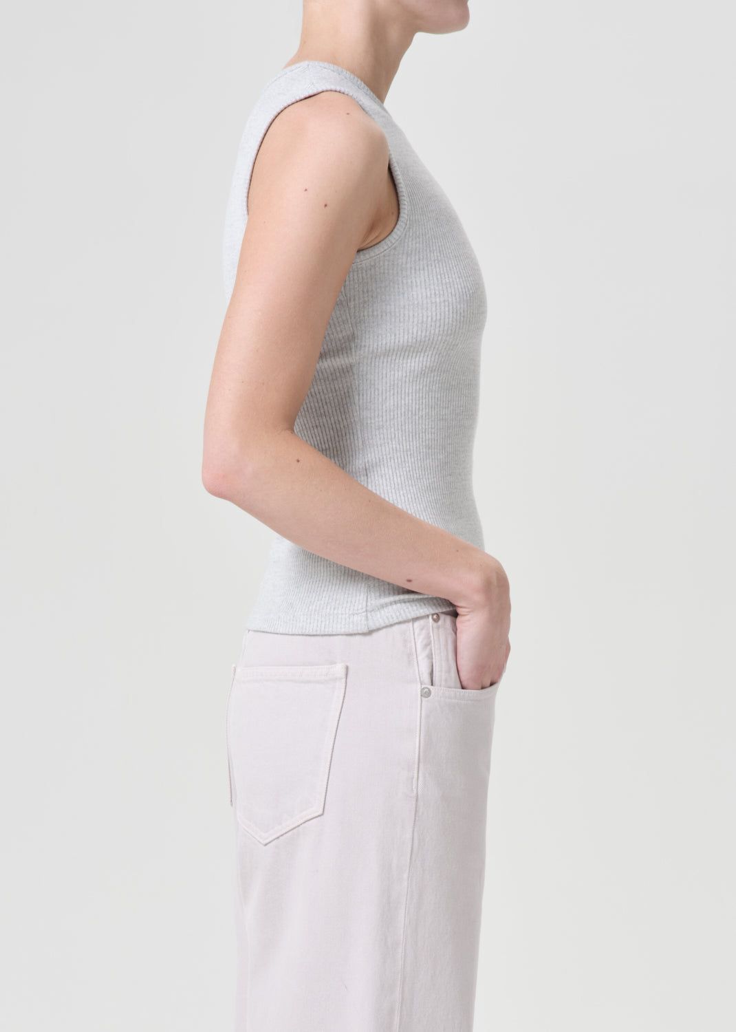 Hauts Agolde Binx Tank Femme Grise | AYKOT-3046