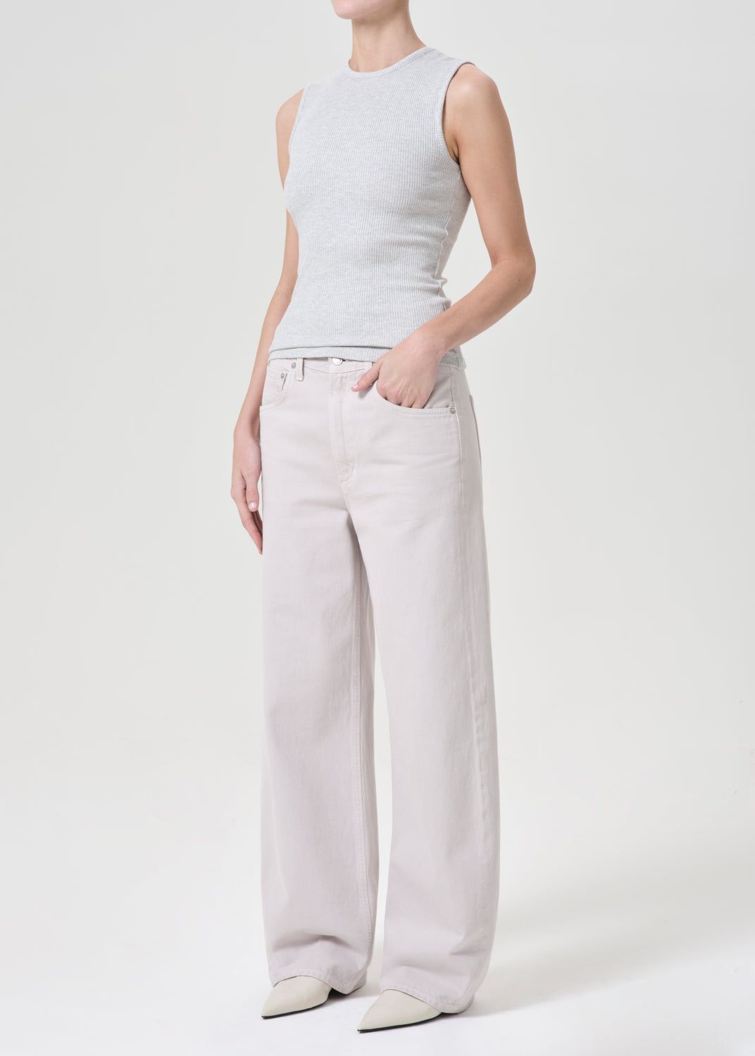 Hauts Agolde Binx Tank Femme Grise | AYKOT-3046