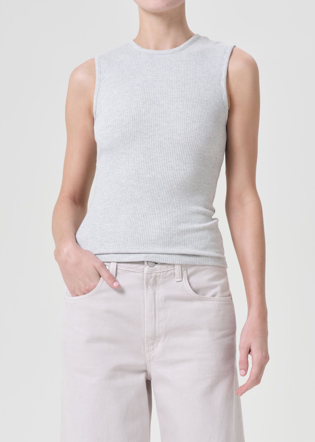 Hauts Agolde Binx Tank Femme Grise | AYKOT-3046