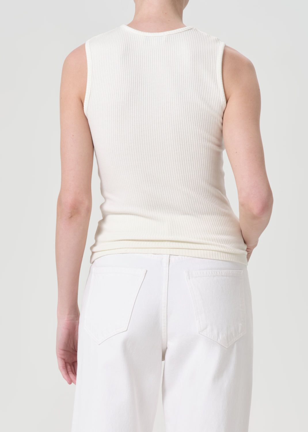 Hauts Agolde Binx Tank Femme Oat Milk | NSPQI-6841