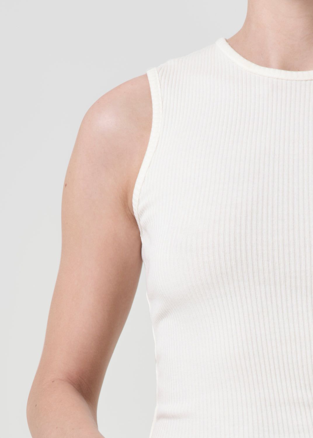 Hauts Agolde Binx Tank Femme Oat Milk | NSPQI-6841