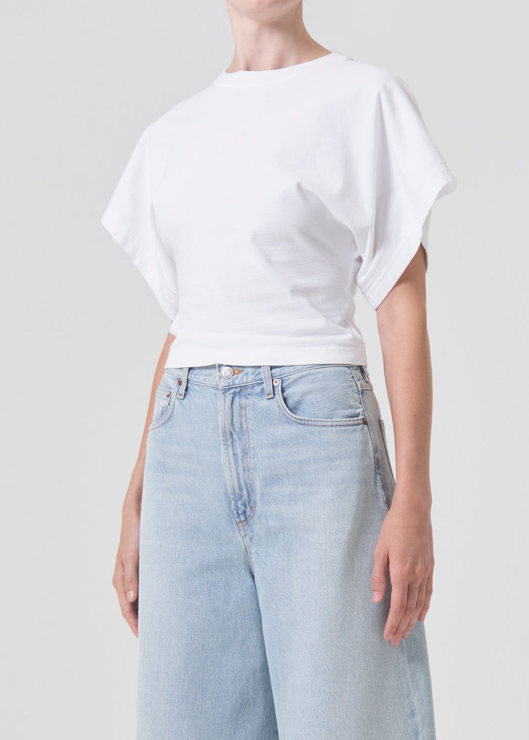 Hauts Agolde Britt Tee Femme Blanche | VDLZO-8516