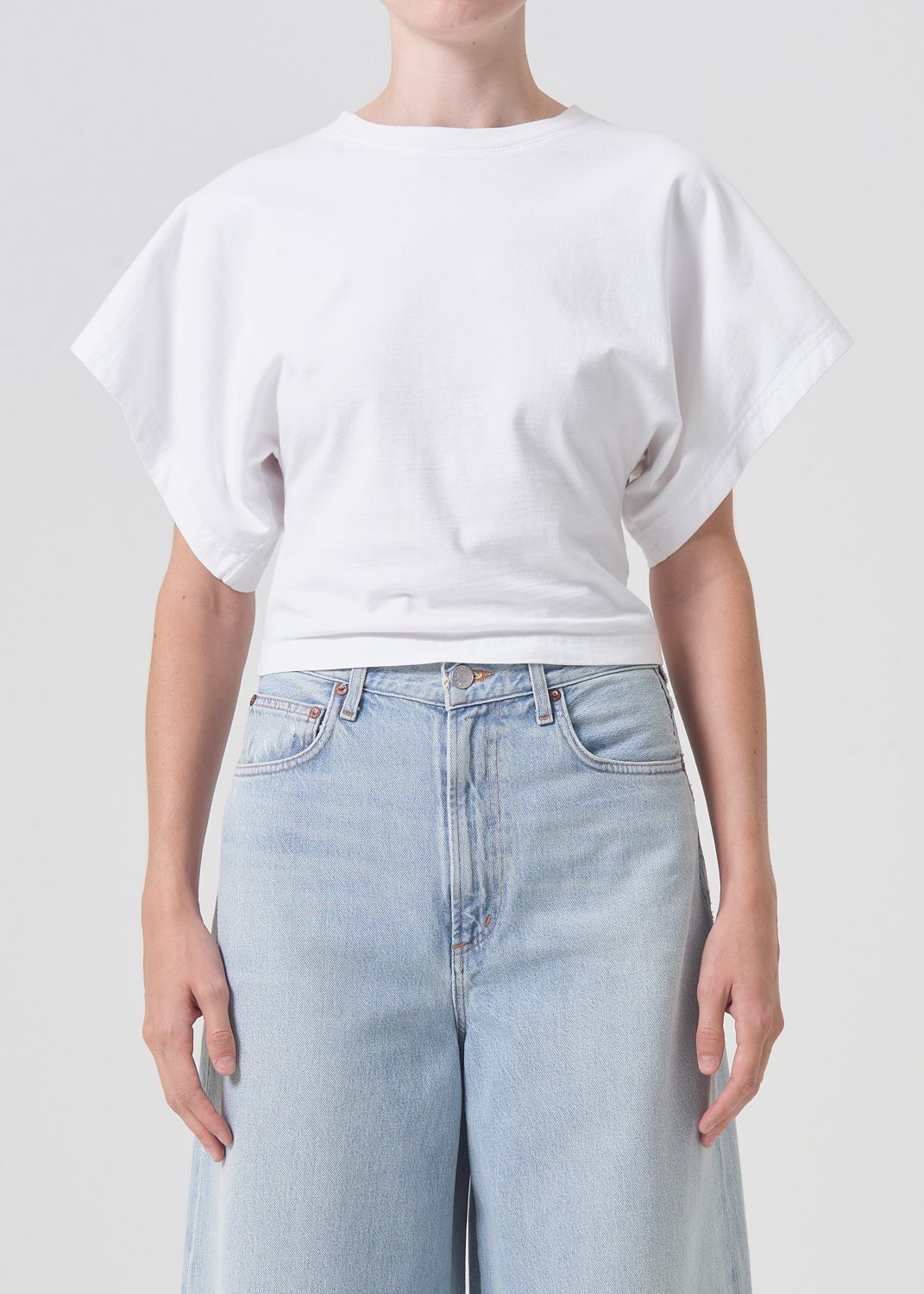 Hauts Agolde Britt Tee Femme Blanche | VDLZO-8516