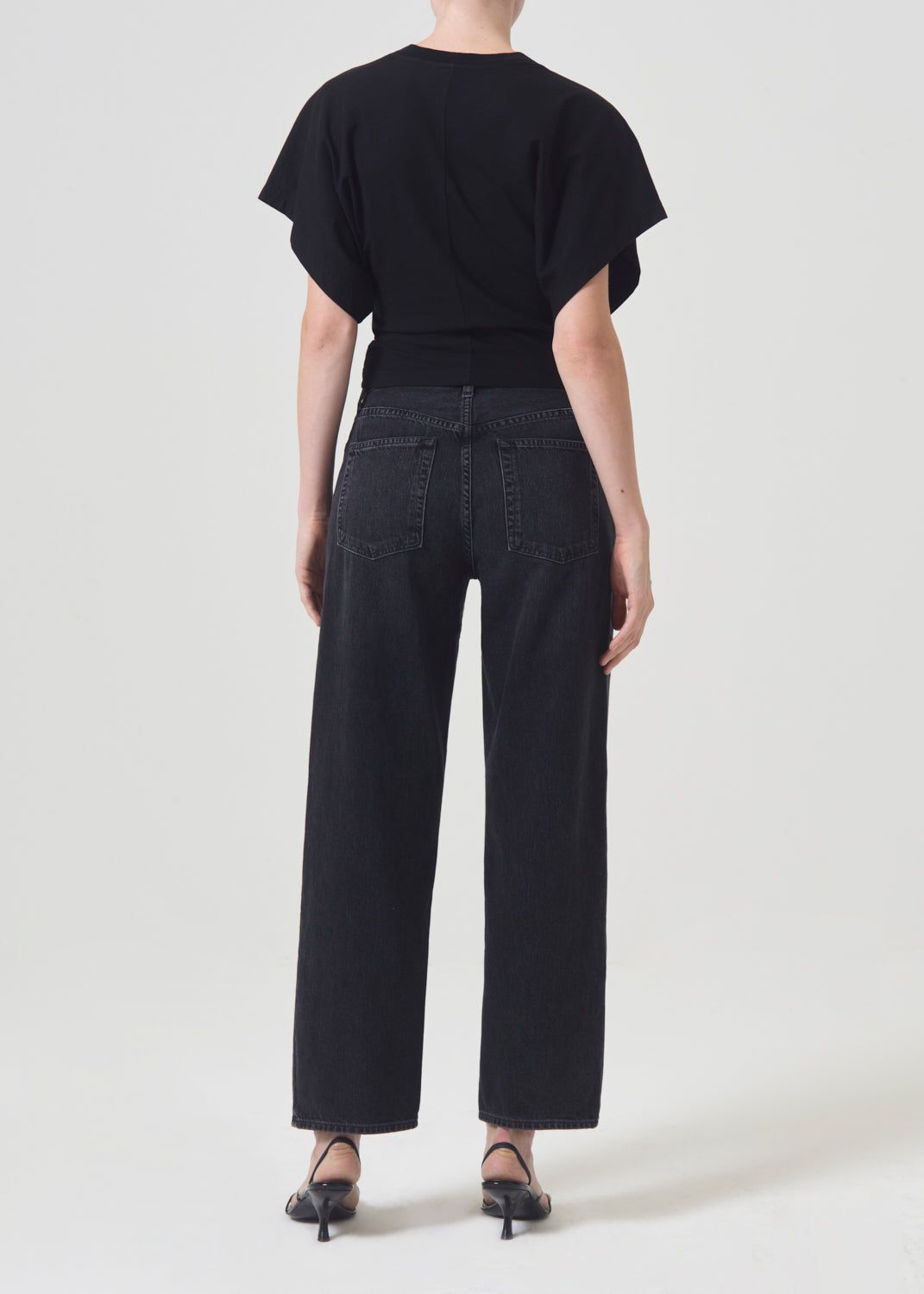 Hauts Agolde Britt Tee Femme Noir | YRJCN-9852