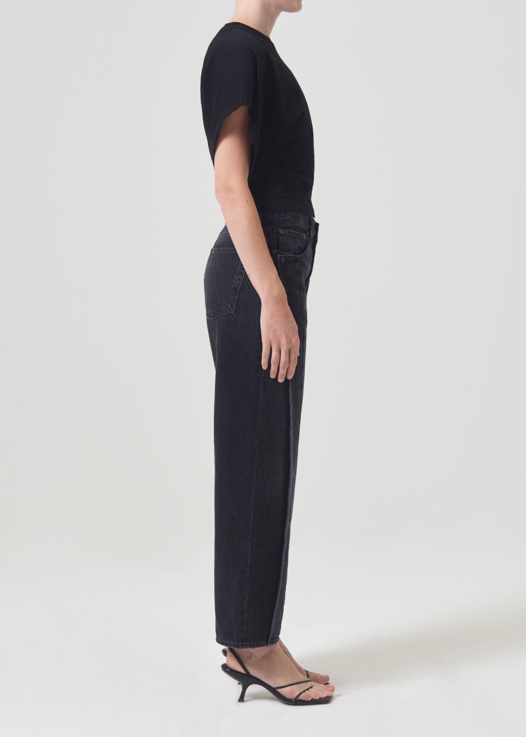 Hauts Agolde Britt Tee Femme Noir | YRJCN-9852