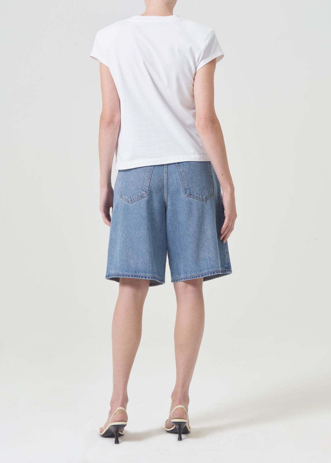 Hauts Agolde Bryce Shoulder Pad Tee Femme Blanche | NPVTR-7264