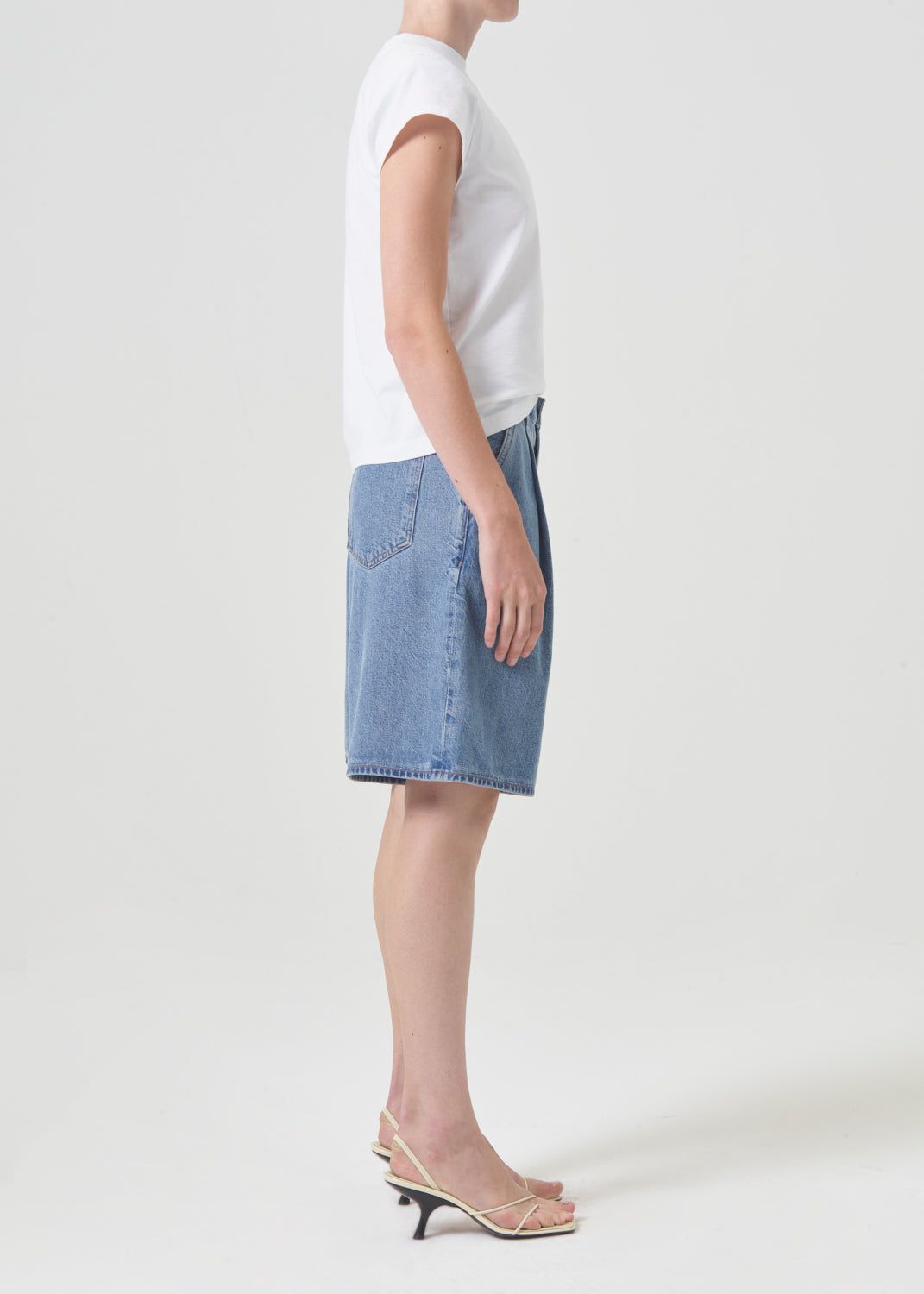 Hauts Agolde Bryce Shoulder Pad Tee Femme Blanche | NPVTR-7264