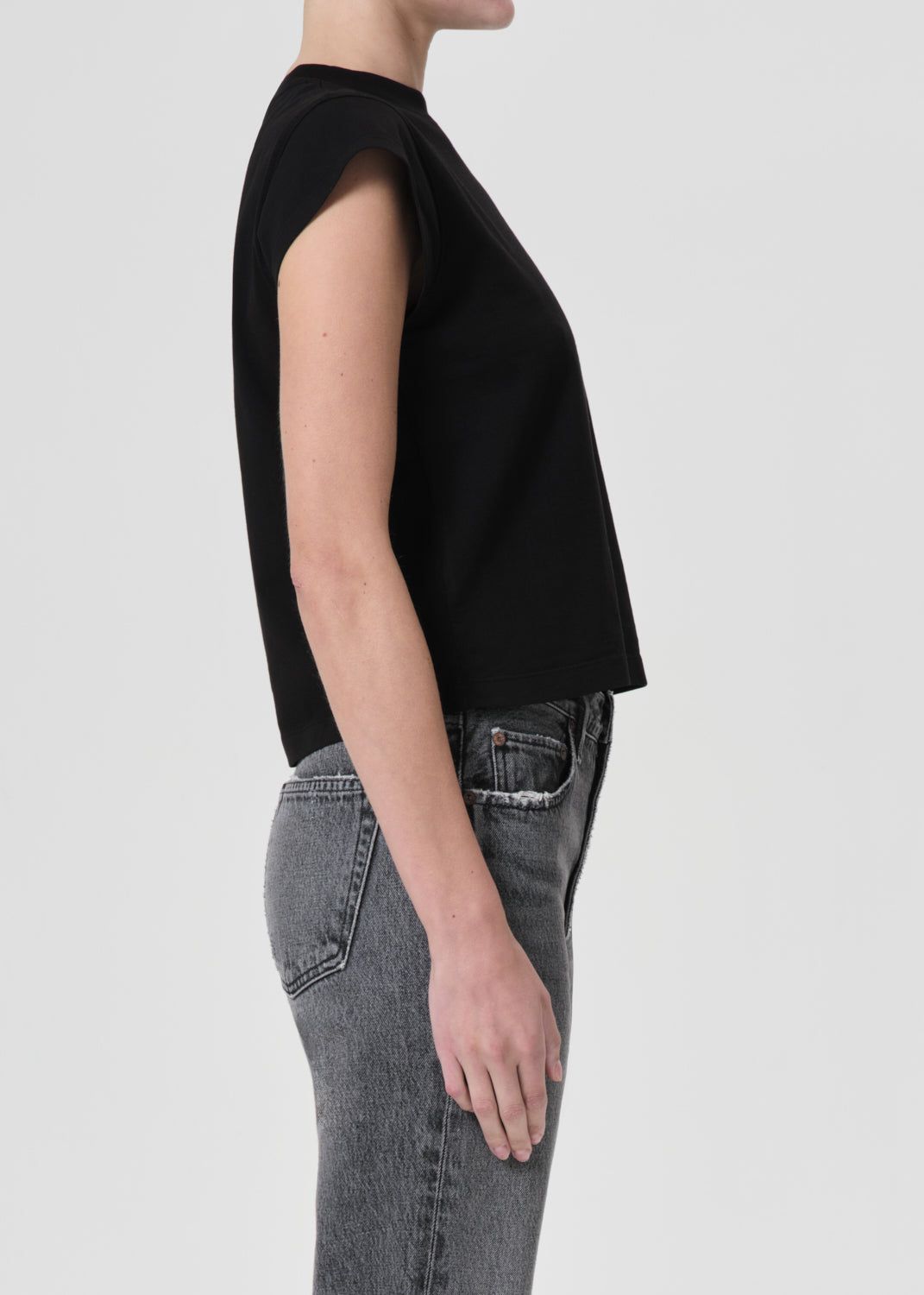 Hauts Agolde Bryce Tee Femme Noir | EXJAC-2714