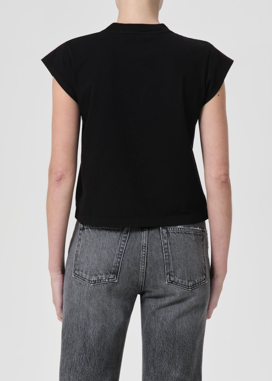 Hauts Agolde Bryce Tee Femme Noir | EXJAC-2714