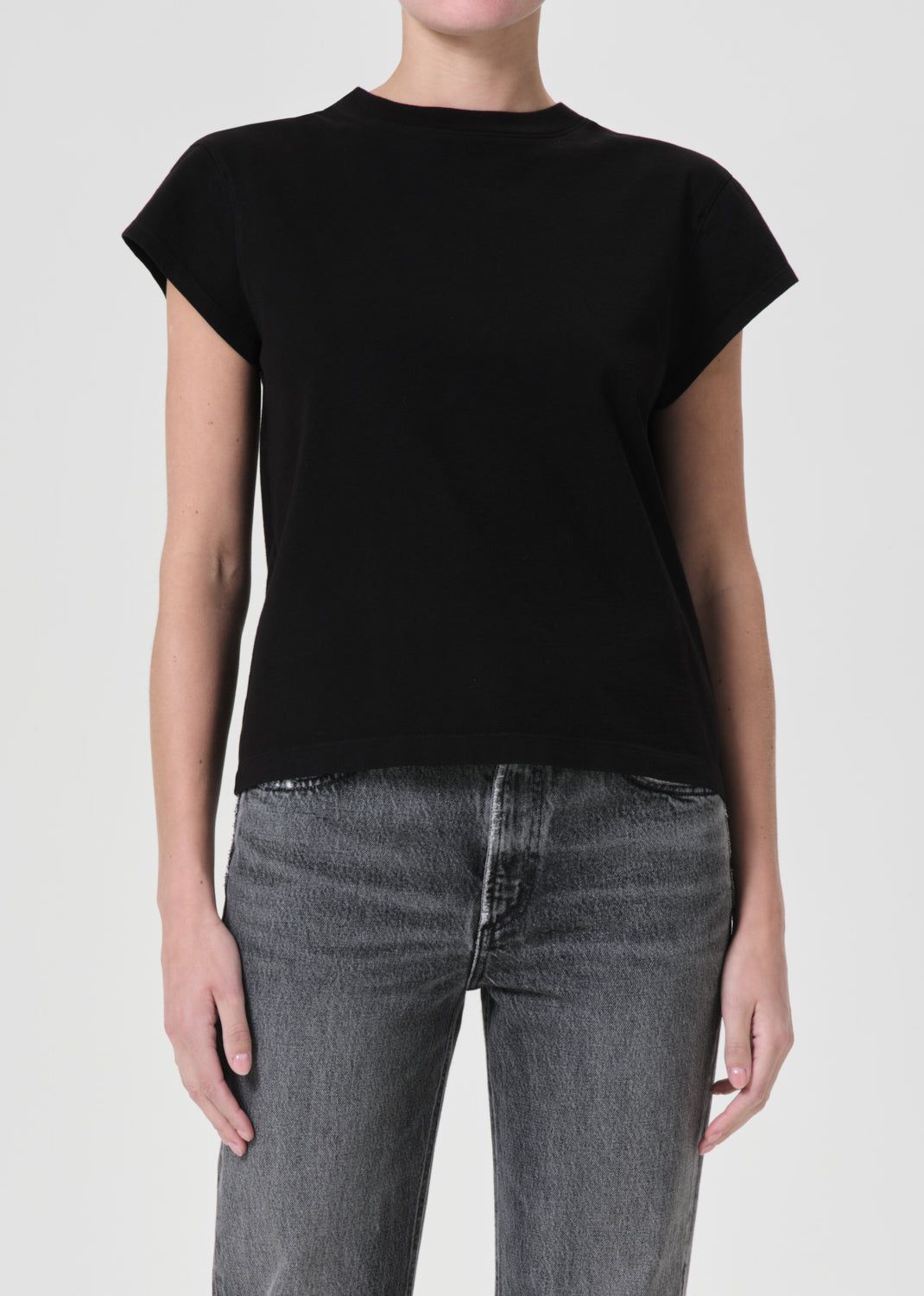 Hauts Agolde Bryce Tee Femme Noir | EXJAC-2714