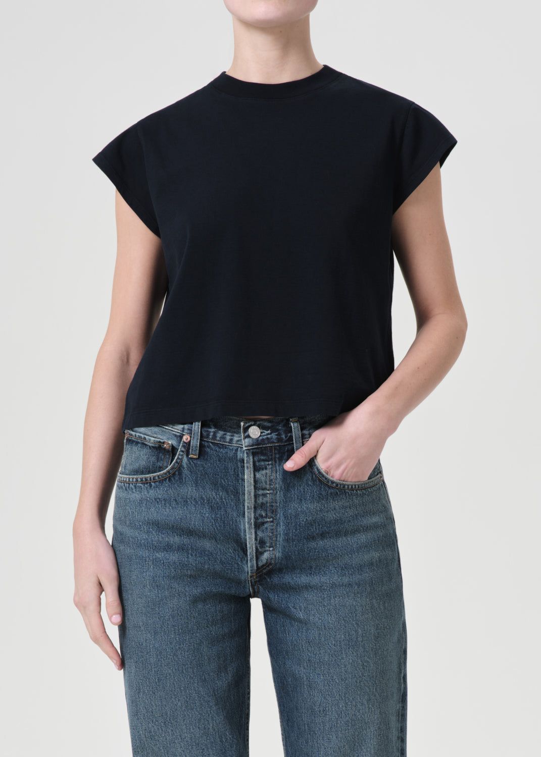 Hauts Agolde Bryce Tee Femme Storm | BWXSC-0196