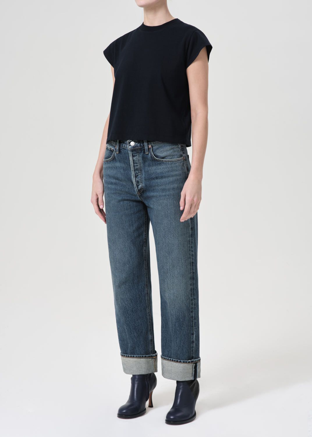 Hauts Agolde Bryce Tee Femme Storm | BWXSC-0196