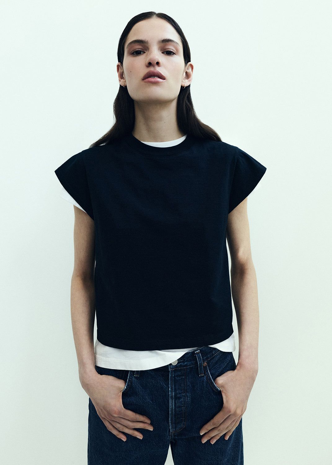 Hauts Agolde Bryce Tee Femme Storm | BWXSC-0196