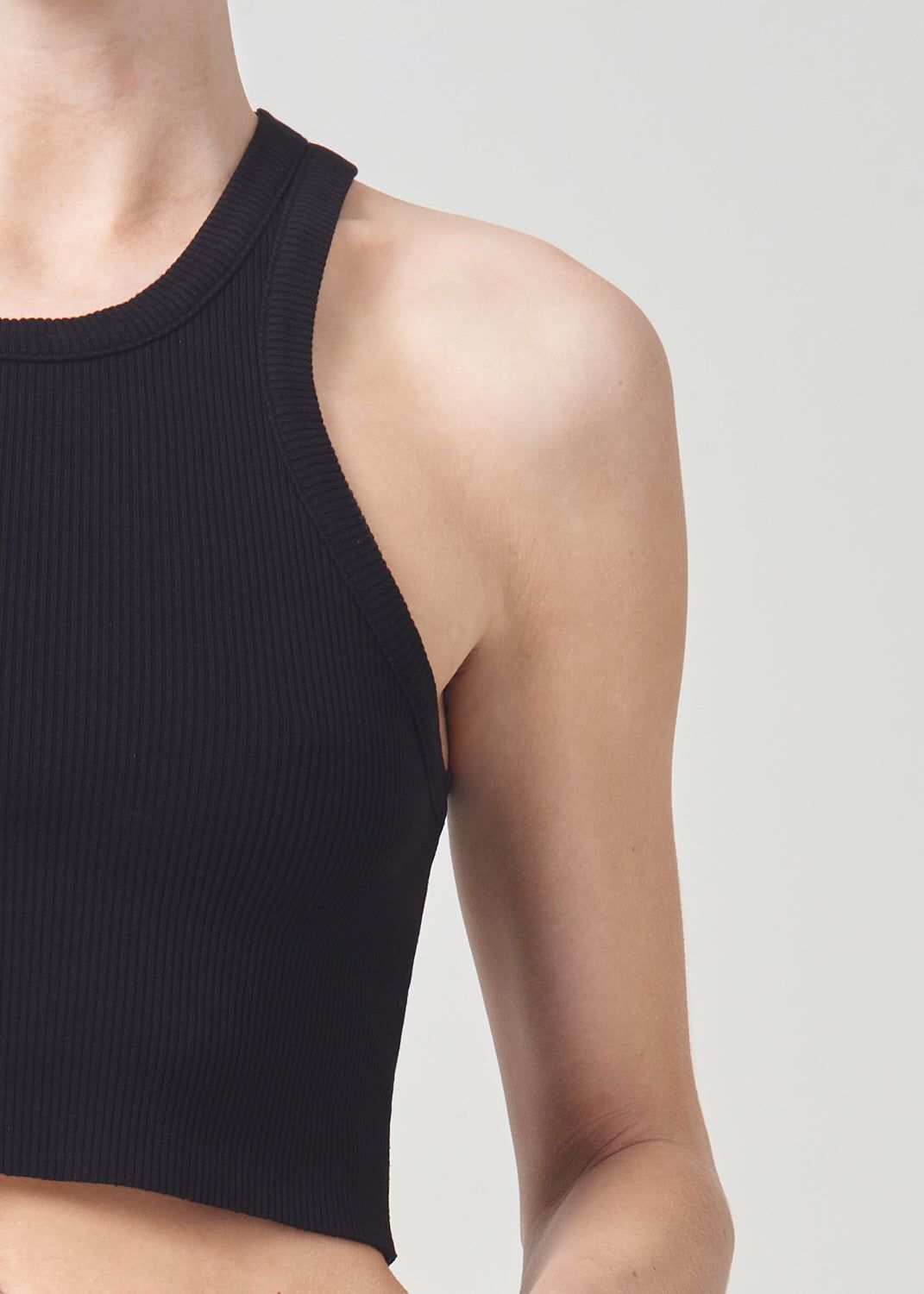 Hauts Agolde Cropped Bailey Tank Femme Noir | KWUDN-9536