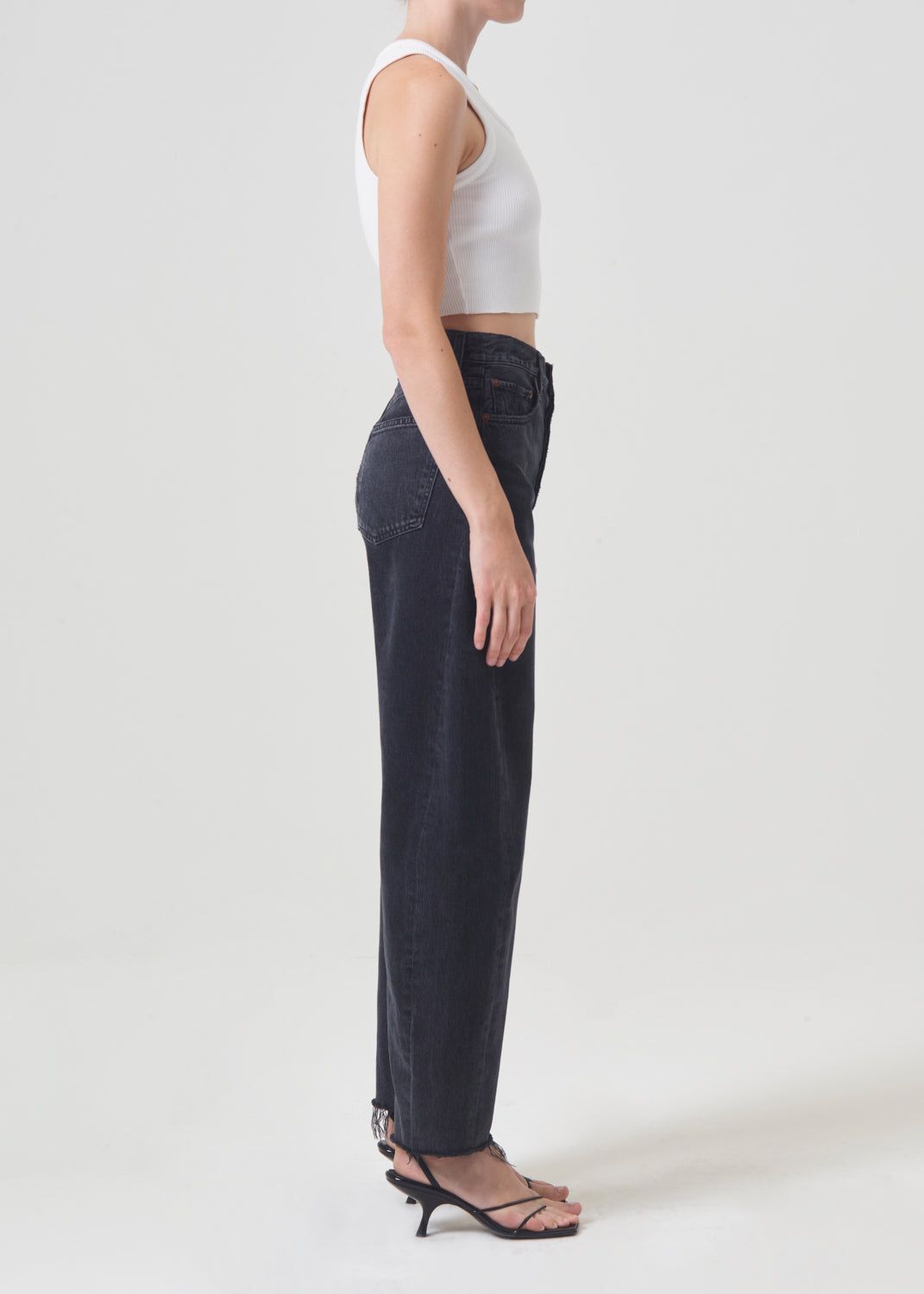 Hauts Agolde Cropped Poppy Tank Femme Blanche | GRUSK-7805