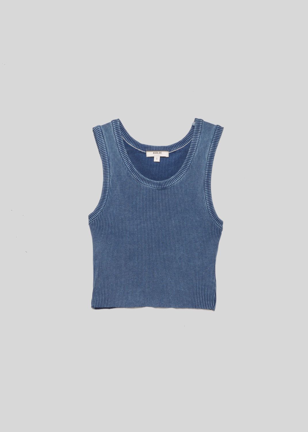 Hauts Agolde Cropped Poppy Tank Femme Indigo | LDKHN-4256