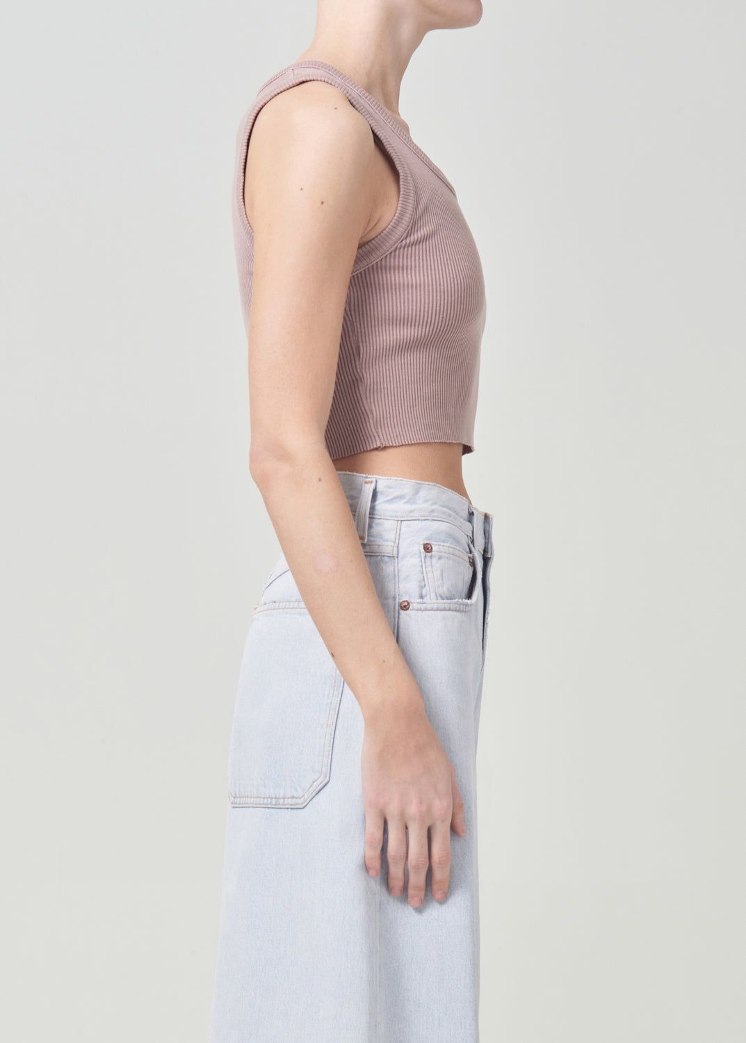 Hauts Agolde Cropped Poppy Tank Femme Spider Lily | JBEUL-3129