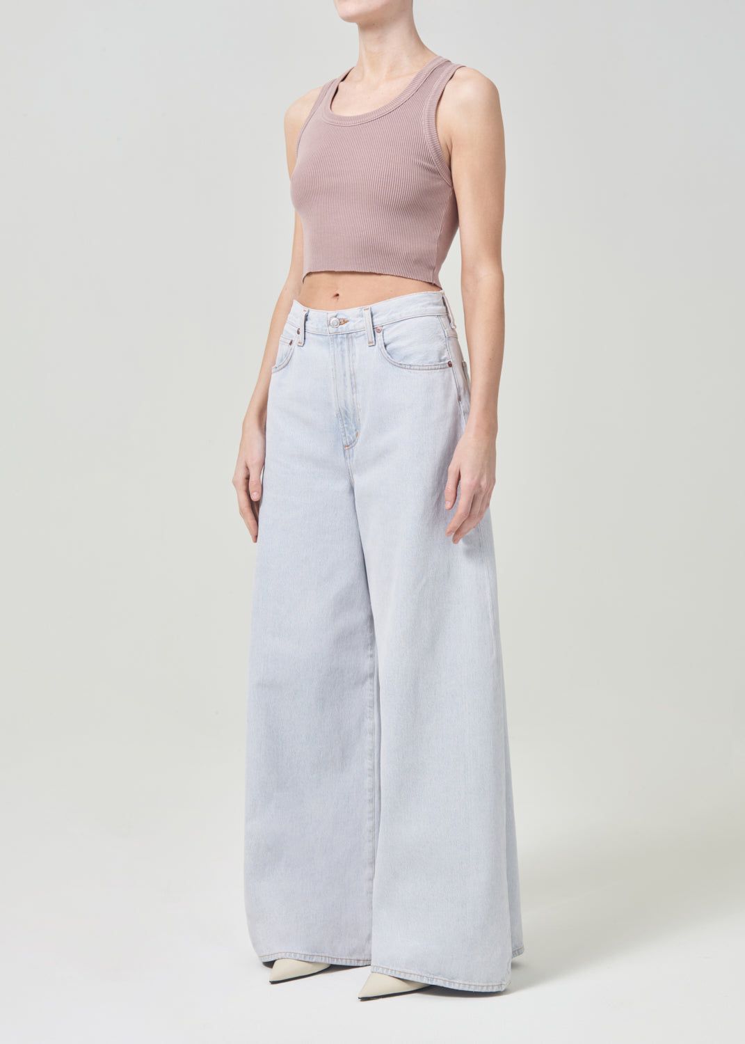 Hauts Agolde Cropped Poppy Tank Femme Spider Lily | JBEUL-3129
