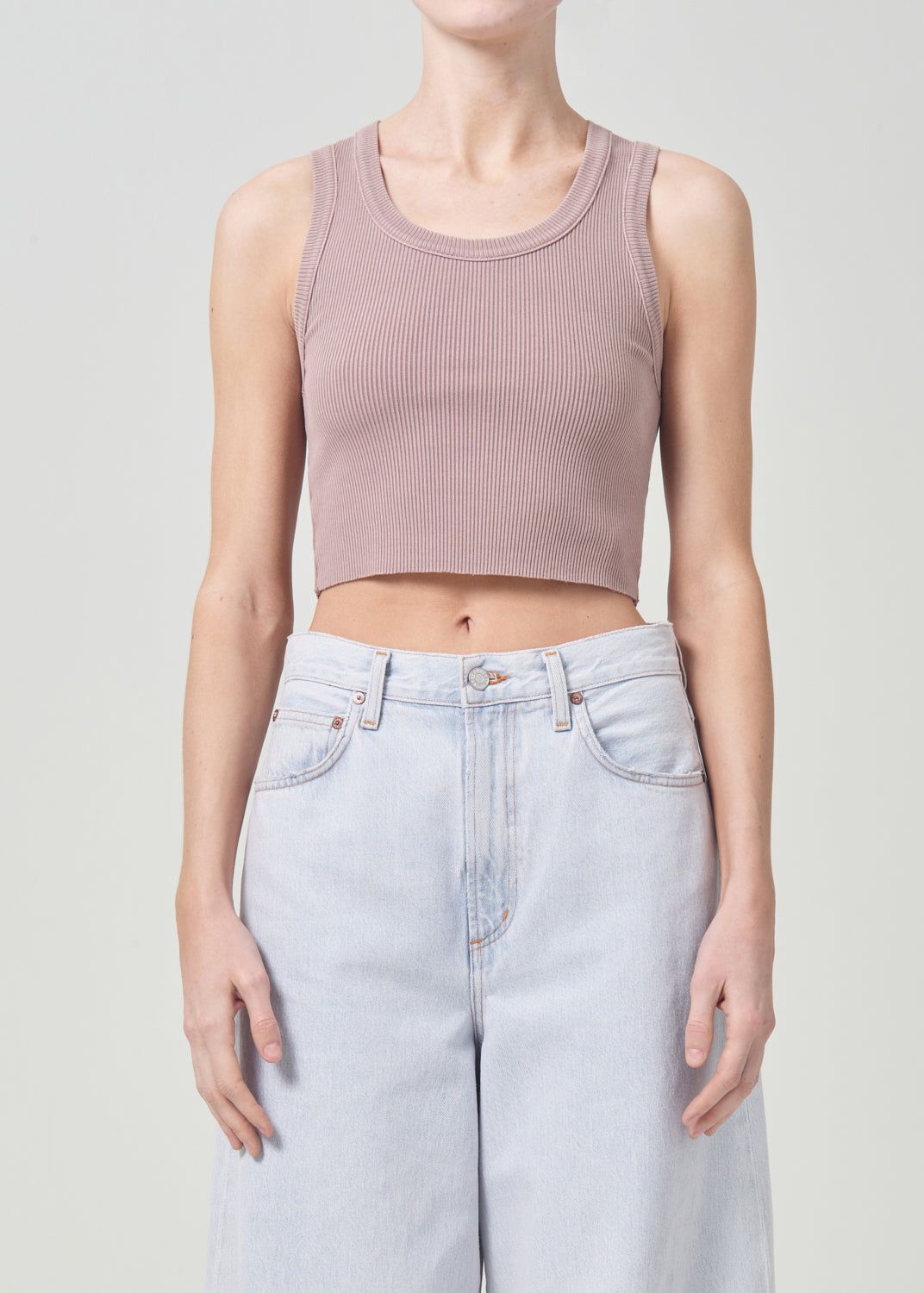 Hauts Agolde Cropped Poppy Tank Femme Spider Lily | JBEUL-3129