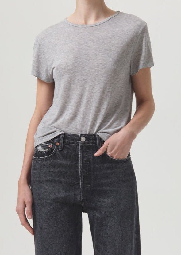Hauts Agolde Drew Tee Femme Grise | ZESMJ-7502