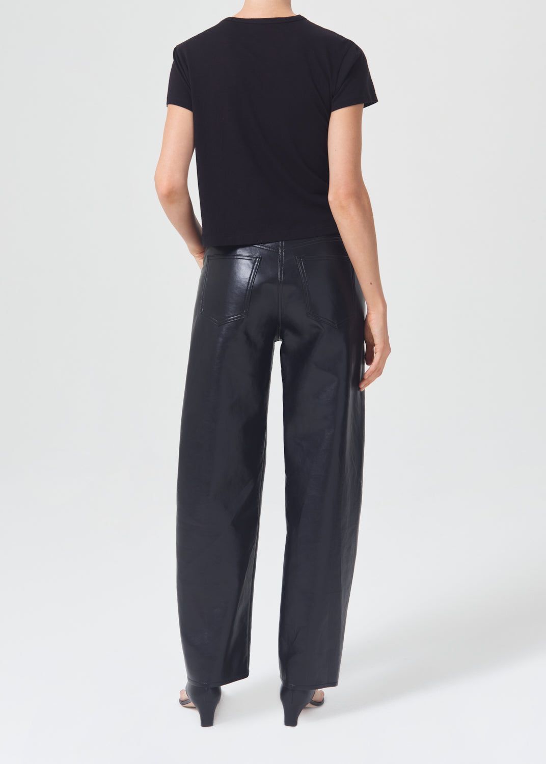 Hauts Agolde Drew Tee Femme Noir | QDKHO-4273