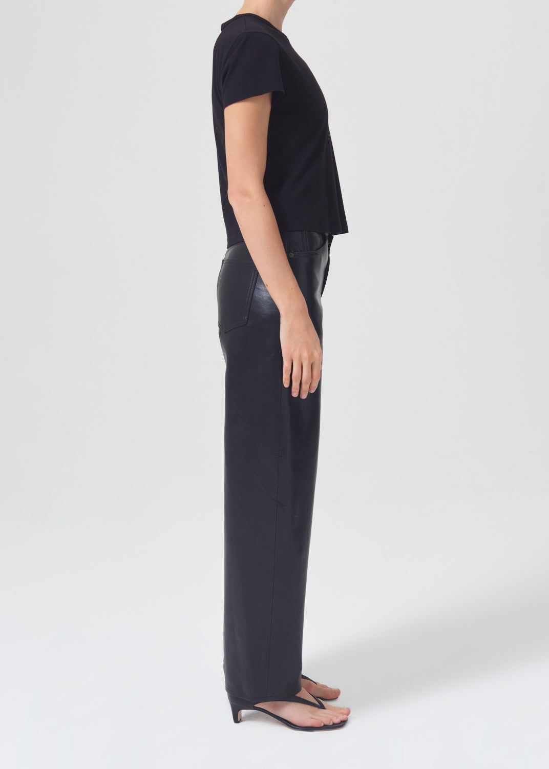 Hauts Agolde Drew Tee Femme Noir | QDKHO-4273