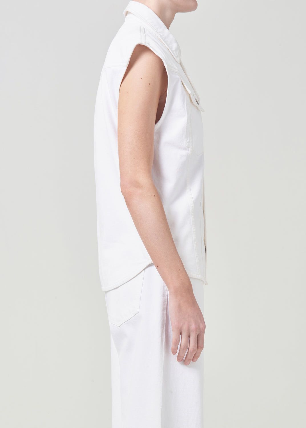 Hauts Agolde Evan Shirt Femme Milkshake | TWPSA-8164