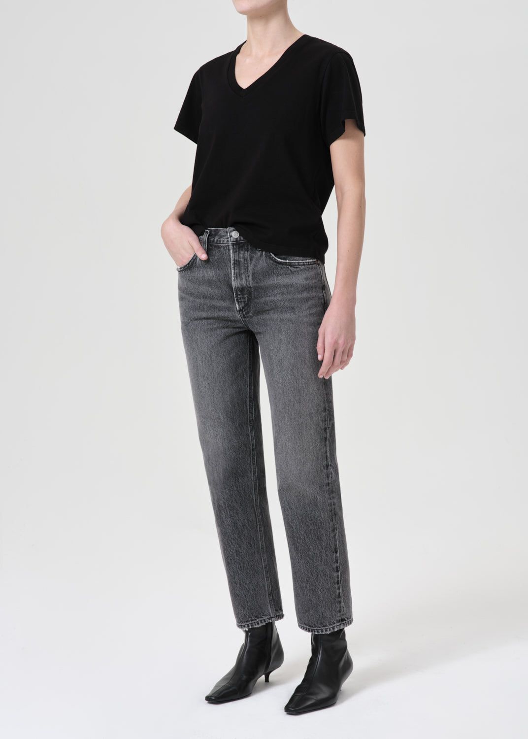 Hauts Agolde Jones T-Shirt Femme Noir | MVIKS-7430