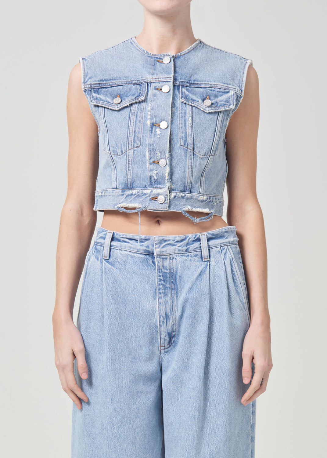 Hauts Agolde Leo Vest Femme Fray | MUXBA-8751