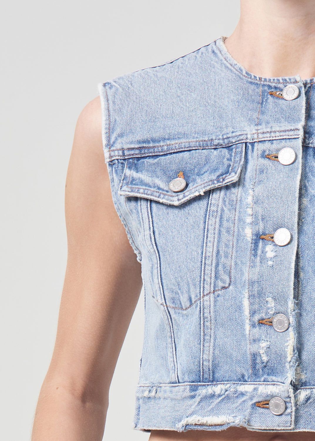 Hauts Agolde Leo Vest Femme Fray | MUXBA-8751
