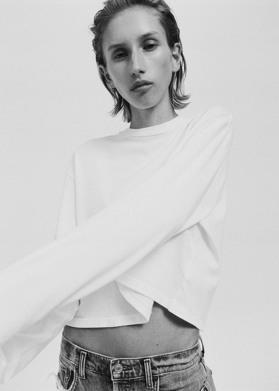Hauts Agolde Mason Crop Tee Femme Blanche | INKZF-2318