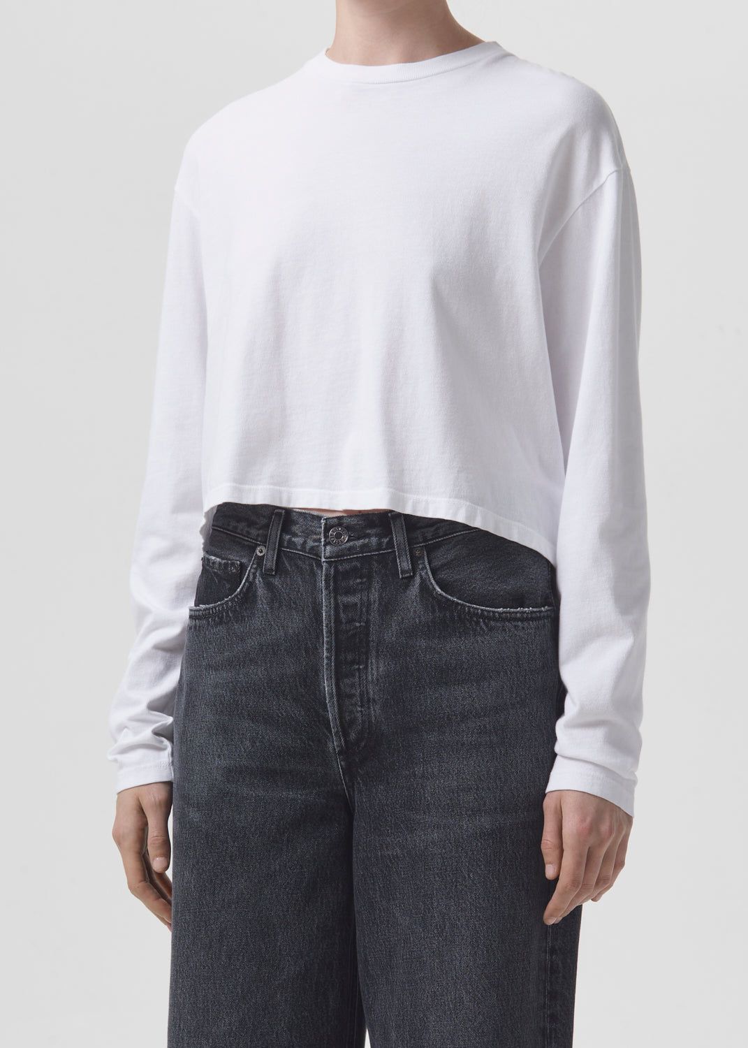 Hauts Agolde Mason Crop Tee Femme Blanche | INKZF-2318