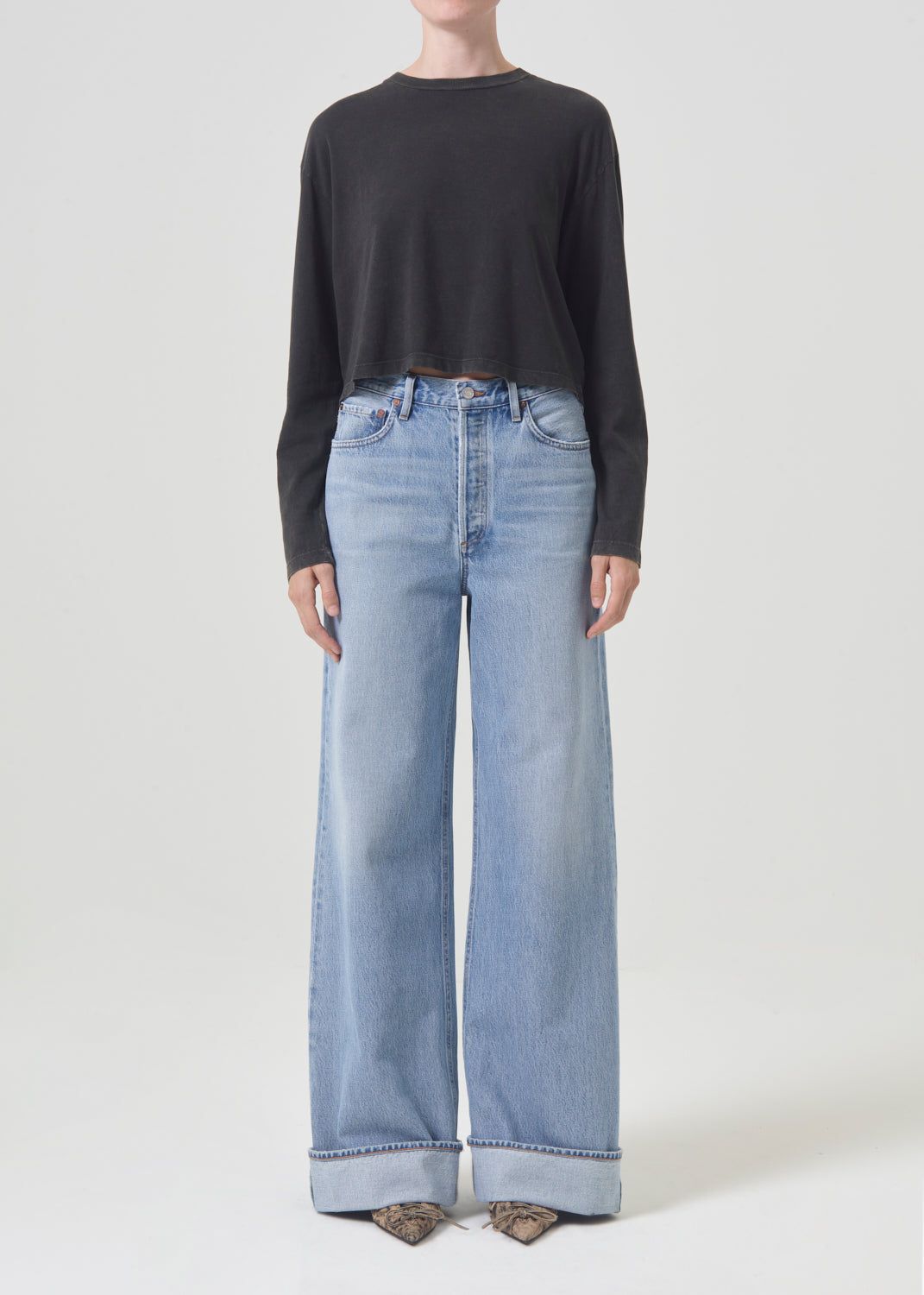 Hauts Agolde Mason Crop Tee Femme Fracture | WPOMY-7246