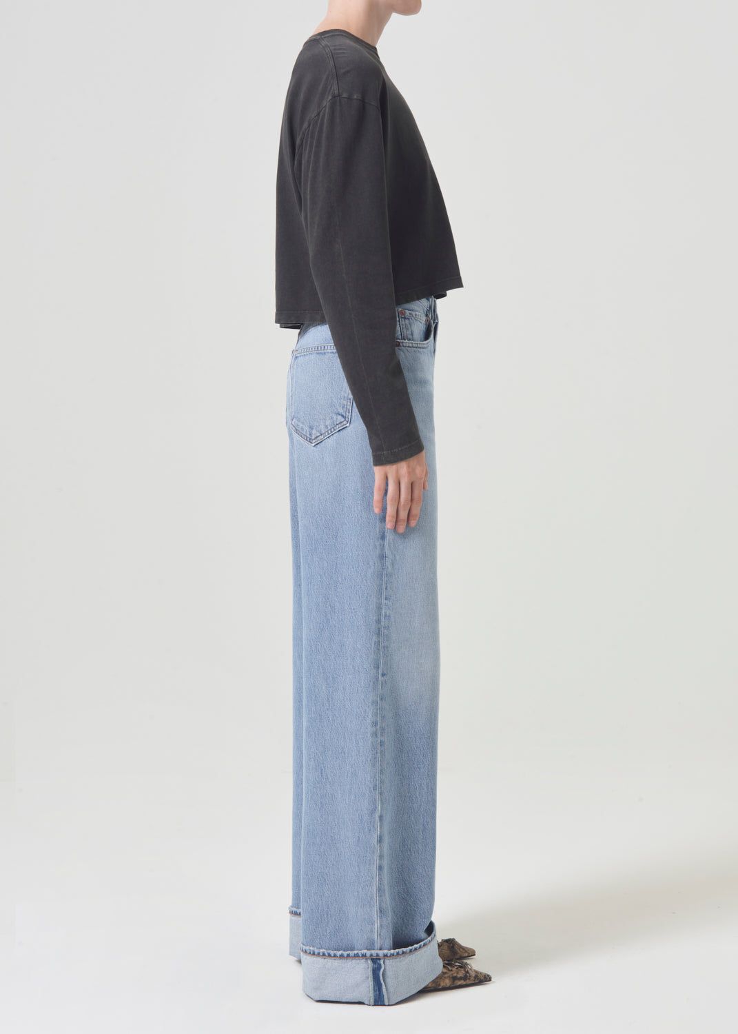 Hauts Agolde Mason Crop Tee Femme Fracture | WPOMY-7246